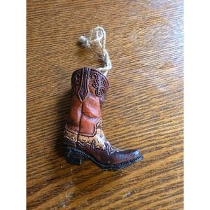 Christmas Shoppe Resin Cowboy Boots Tree Ornament